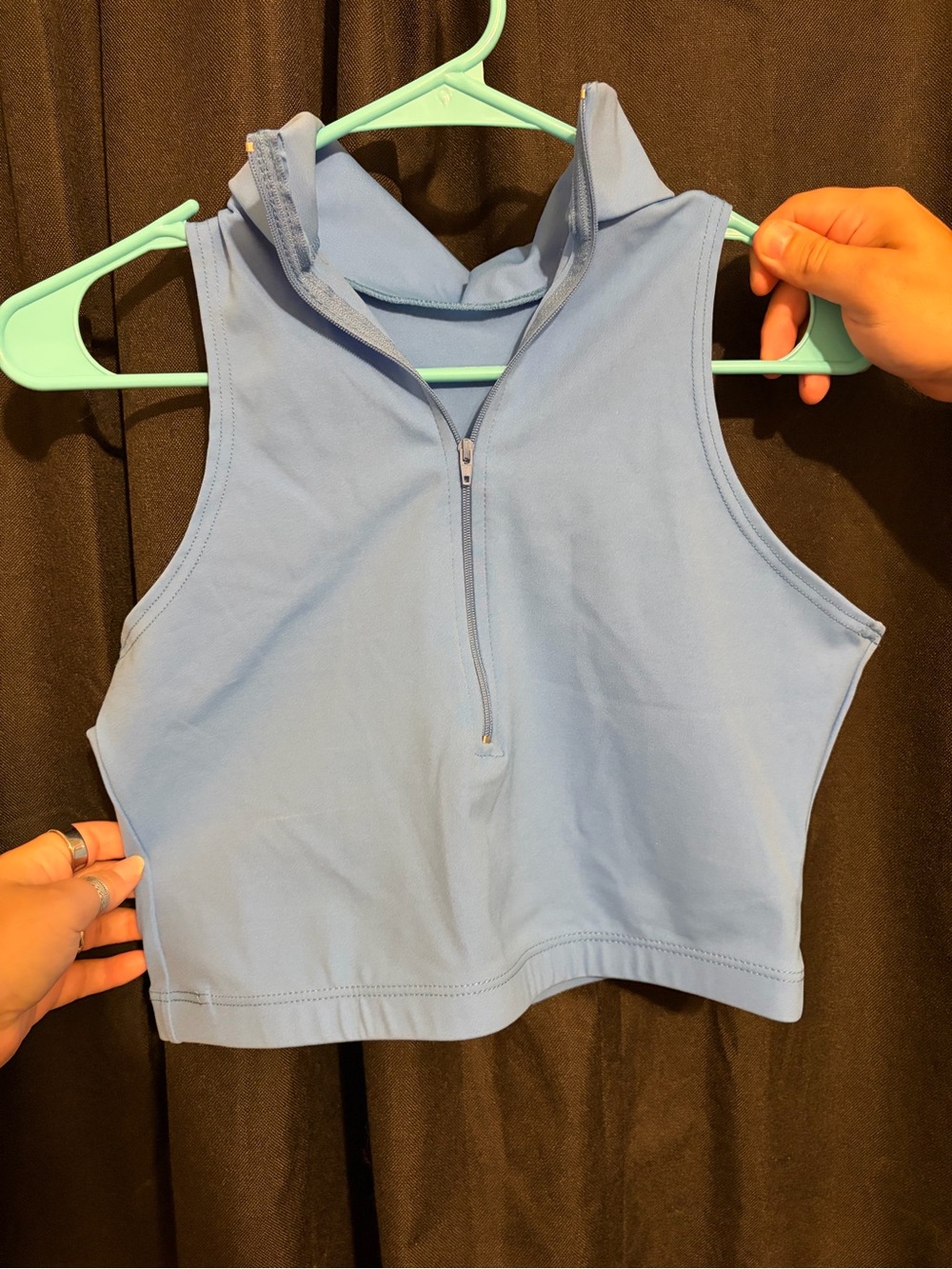 Capezio Mockneck Zip Crop Tank